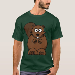 Camiseta T do castor dos desenhos animados