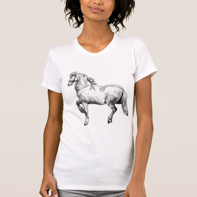 Camiseta T do cavalo branco (Frente)