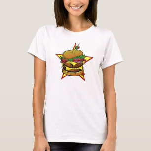 Camiseta T do cheeseburger das senhoras