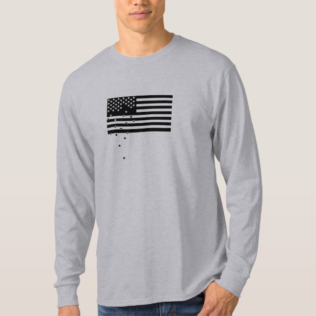 Camiseta T do cinza do OD das estrelas de queda (Frente)