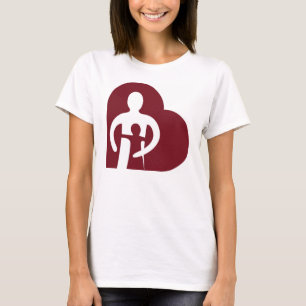 Camiseta T do coração das mulheres (white)