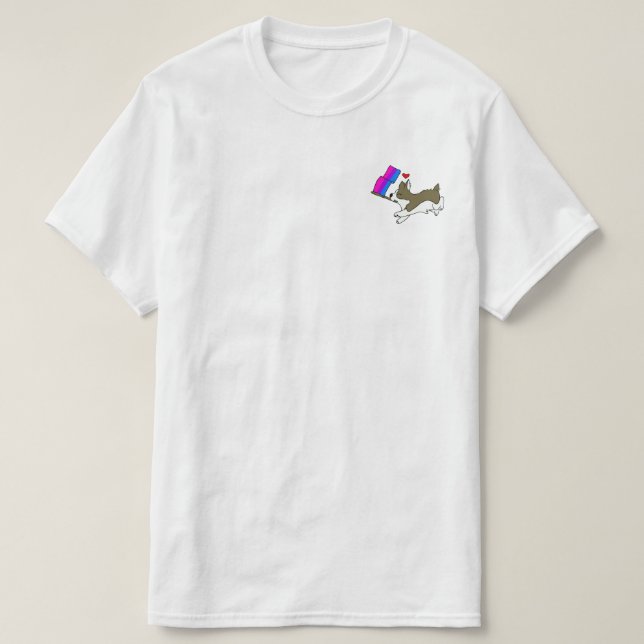 Camiseta T do Corgi do orgulho do Bi (Frente do Design)