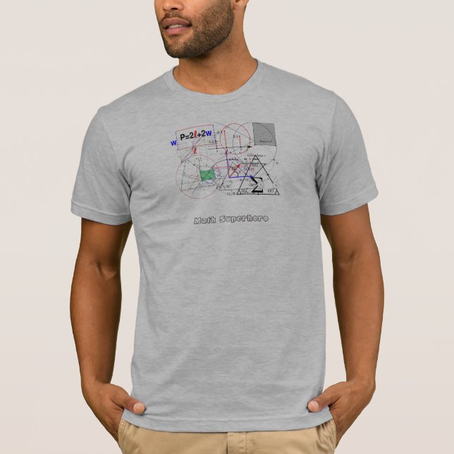 Camiseta T do costume do super-herói da matemática (Frente)