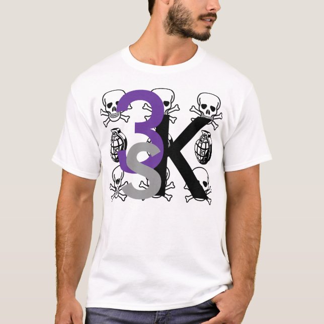 Camiseta T do crânio 3Kings & das bombas (Frente)