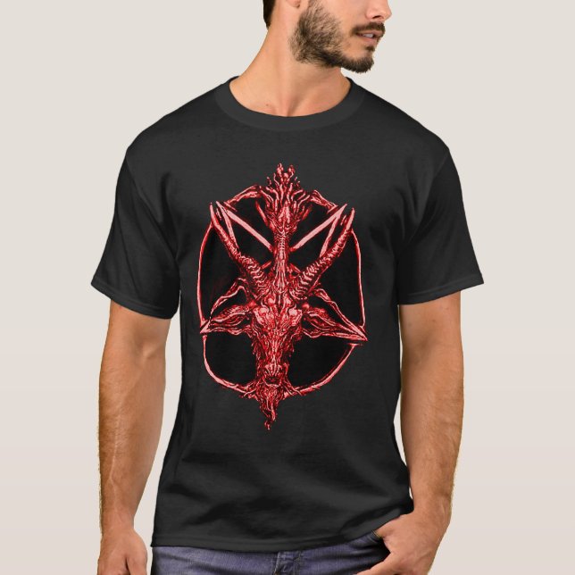 Camiseta T do demónio de Baphomet (Frente)