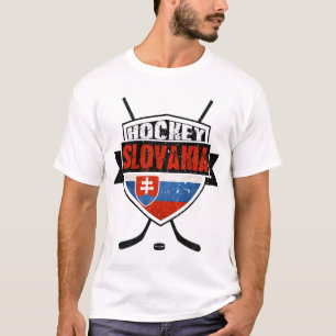 Camiseta T do design da bandeira de Slovakia do hóquei