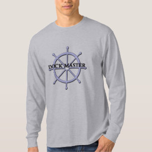 Camiseta T do Dock Master Ship Wheel Mens LS