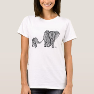 Camiseta T do elefante e do bebê