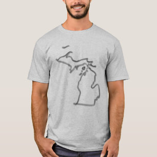 Camiseta T do esboço da escova de Michigan