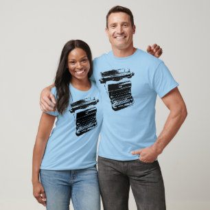 Camiseta T do estilo do vintage da máquina de escrever dos