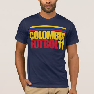 Camiseta T do futebol 11 de Colômbia