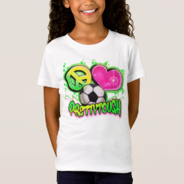 Camiseta T do futebol do amor da paz