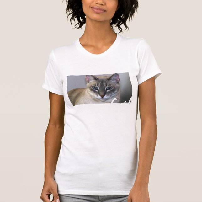 Camiseta T do "gatinho" das mulheres (Frente)