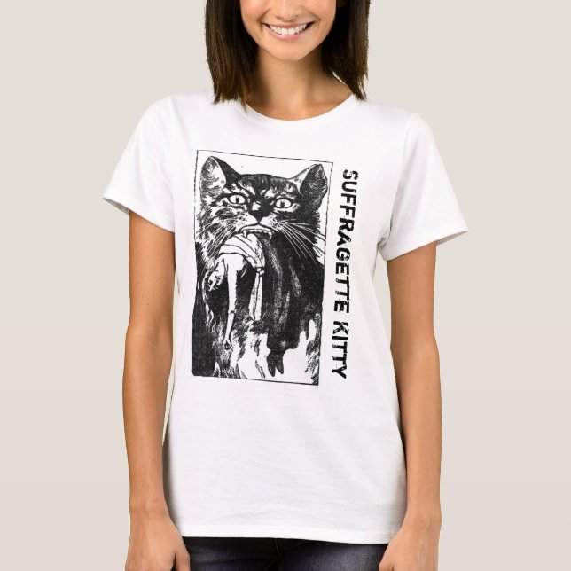 Camiseta T do gatinho do Suffragette (Frente)