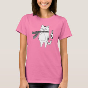 Camiseta T do gato do viajante