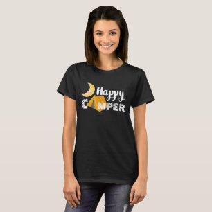 Camiseta T do gráfico do campista feliz