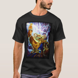 Camiseta T do gráfico do guerreiro de Zeus da fantasia do