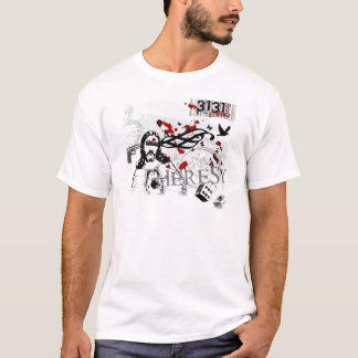 Camiseta T do gráfico do heresia