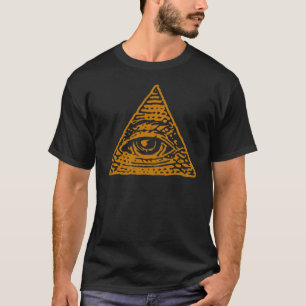 Camiseta T do gráfico do símbolo da pirâmide de Illuminati