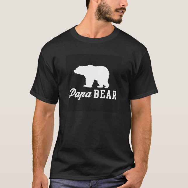 Camiseta T do gráfico do urso da papá (Frente)