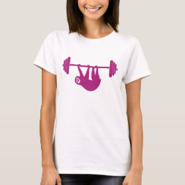 Camiseta T do gym da preguiça das senhoras (rosa)