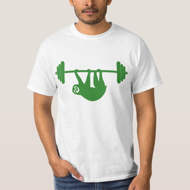 Camiseta T do Gym da preguiça (verde) (Frente)