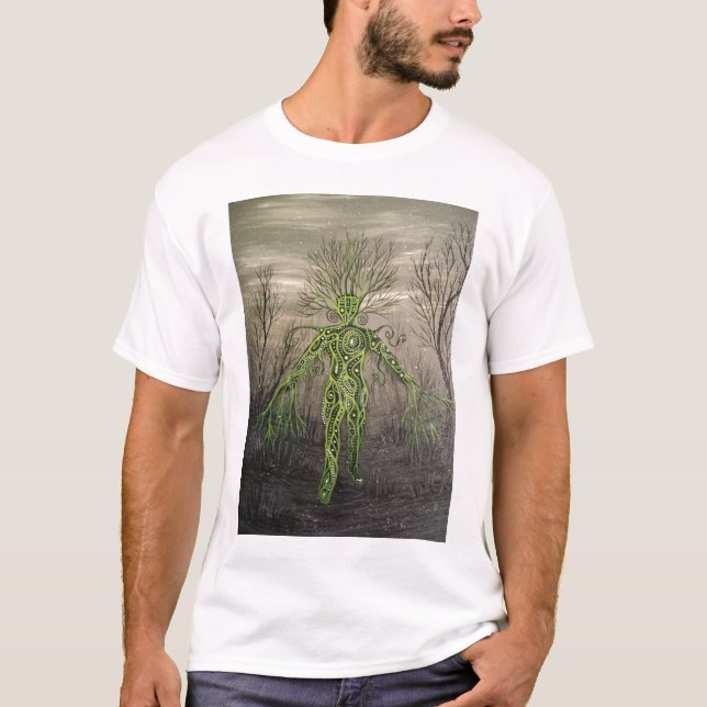 Camiseta T do homem verde (Frente)