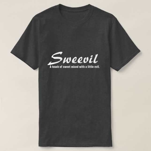 Camiseta T do humor de SWEEVIL (Frente do Design)