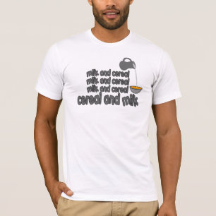 Camiseta T do leite e do cereal