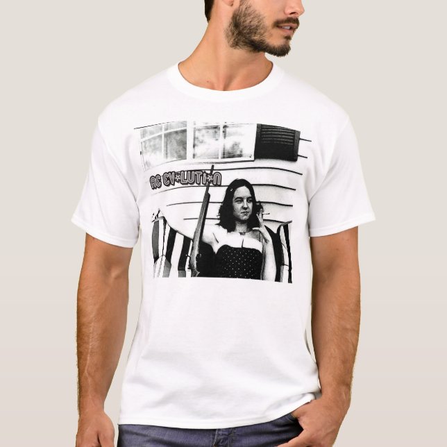Camiseta T do lixo branco de RE-EVOLUTION (Frente)