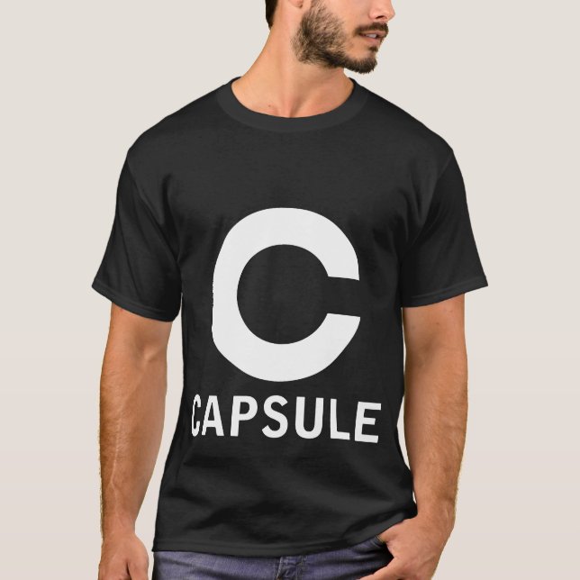 Camiseta T do logotipo da cápsula (gráfico branco) (Frente)