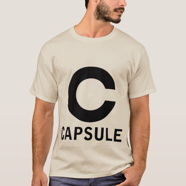 Camiseta T do logotipo da cápsula (gráfico preto) (Frente)