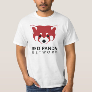 Camiseta T do logotipo da panda vermelha