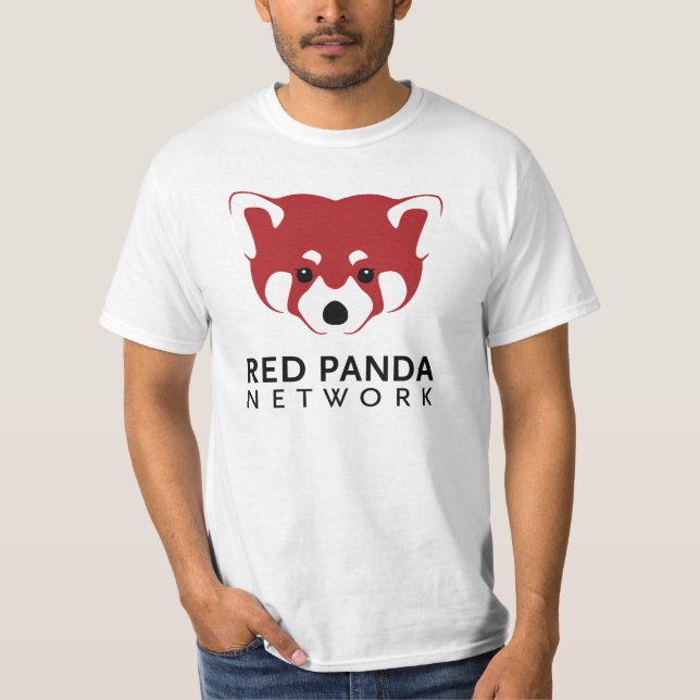 Camiseta T do logotipo da panda vermelha (Frente)