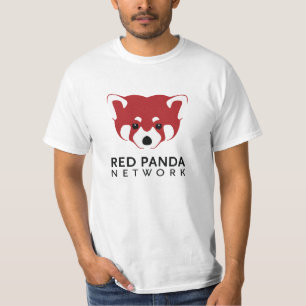 Camiseta T do logotipo da panda vermelha unisex