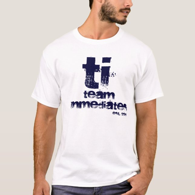 Camiseta T do logotipo de Immediates da equipe (Frente)