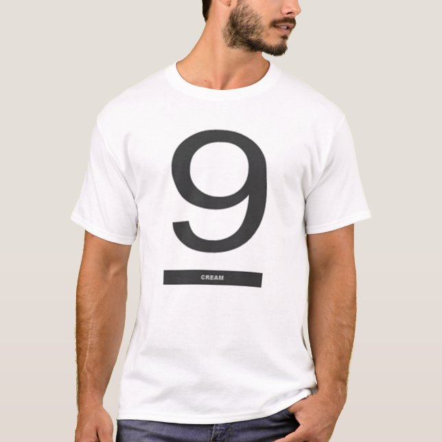 Camiseta T do logotipo do creme 9 (Frente)