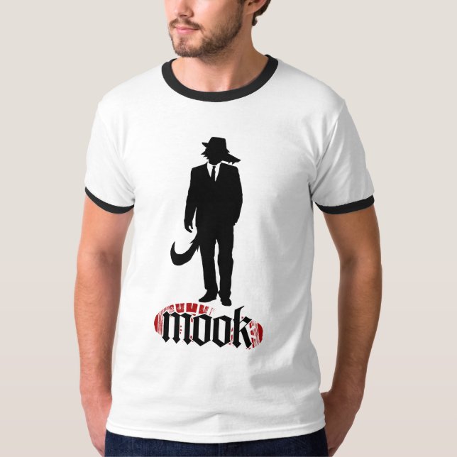 Camiseta T do logotipo do lobo de Mook (Frente)