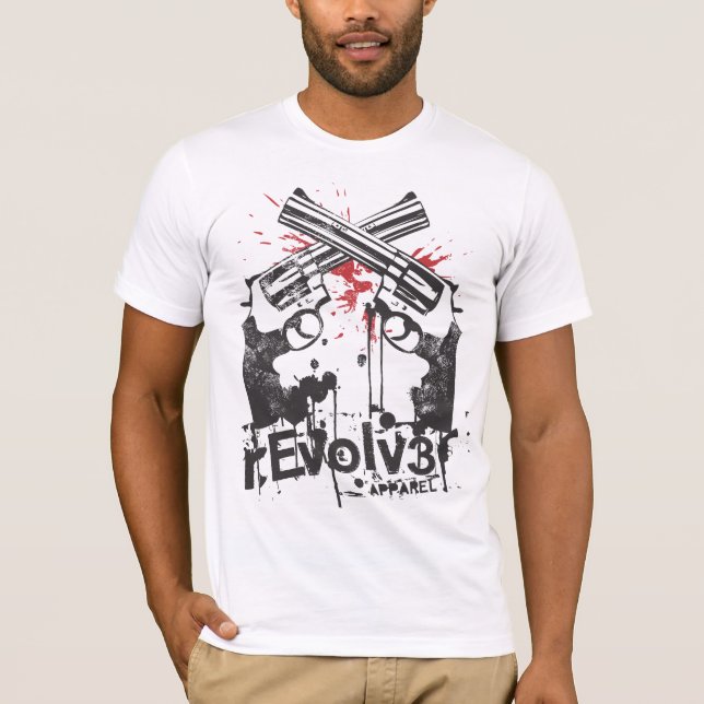 Camiseta T do logotipo do roupa de rEVOLV3r (Frente)