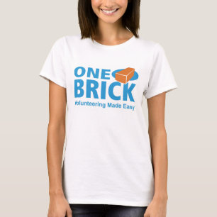 Camiseta T do logotipo do tijolo da mulher uma
