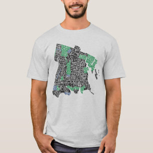 Camiseta T do mapa da tipografia da Nova Iorque de Bronx