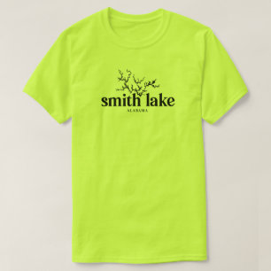 Camiseta T do mapa de Alabama do lago smith