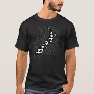 Camiseta T do mapa de Nova Zelândia do quivi