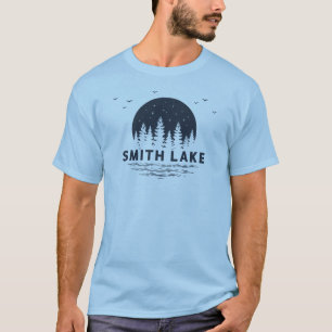 Camiseta T do marinho de Treeline do lago smith