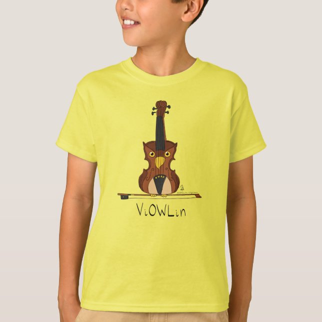 Camiseta T do Menino Violino da Criança Violina Vi (Frente)