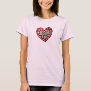 Camiseta T do mosaico do coração