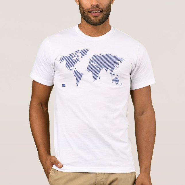Camiseta T do mundo da listra (Frente)