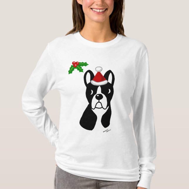 Camiseta T do Natal de Boston Terrier (Frente)