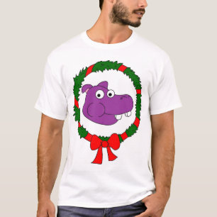 Camiseta T do Natal do hipopótamo
