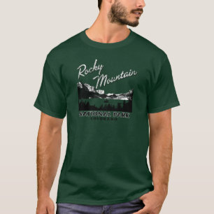 Camiseta T do parque nacional de montanha rochosa